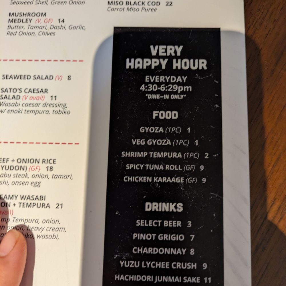 Sushi Sato - Menu-happy hour - Sushi Bars Near Me - Washington, DC, District of Columbia
