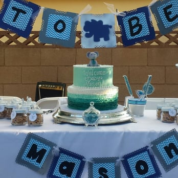 Candle Light Bakery - Our beautiful baby shower cake (it still looked this good after being out in heat for a few hours). - Bakeries Near Me - Norwalk, California