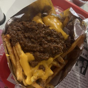 Pink's Hot Dogs - Chili Fries with Cheddar Cheese - Hot Dogs Near Me - Los Angeles, California
