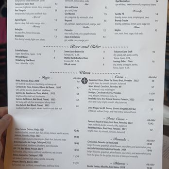 Taberna Tapas - Beverages - Spanish Near Me - Durham, North Carolina