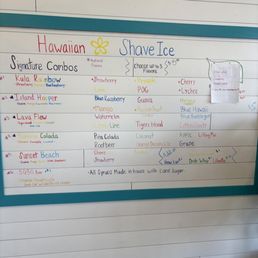 Flavors posted for Hawaiian Shaved Ice Flavors posted for Hawaiian Shaved Ice