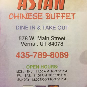 Asian Chinese Buffet - 12 Photos - Chinese - 578 W Main St Vernal Ut - Restaurant Reviews - Phone Number Asian Chinese Buffet - 12 Photos - Chinese - 578 W Main St Vernal Ut - Restaurant Reviews - Phone Number
