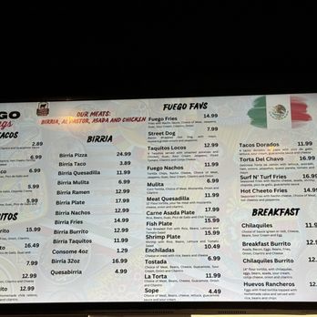Fuego Cravings - Menu 11/24 - Mexican Near Me - Buena Park, California