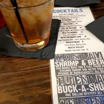 Fuller's Raw Bar - The Natethesnake.com cocktail which has Sage/Cinnamon Cider, Lemon, Bourbon, Rum - Seafood Near Me - Hampton, Virginia