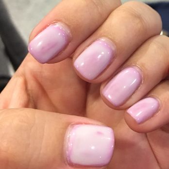 Benitoite Nails & Spa - What was once I cute lilac became discolored and streaky just days after my shellac mani pedi - Nail Salons Near Me - Tigard, Oregon Benitoite Nails & Spa - What was once I cute lilac became discolored and streaky just days after my shellac mani pedi - Nail Salons Near Me - Tigard, Oregon