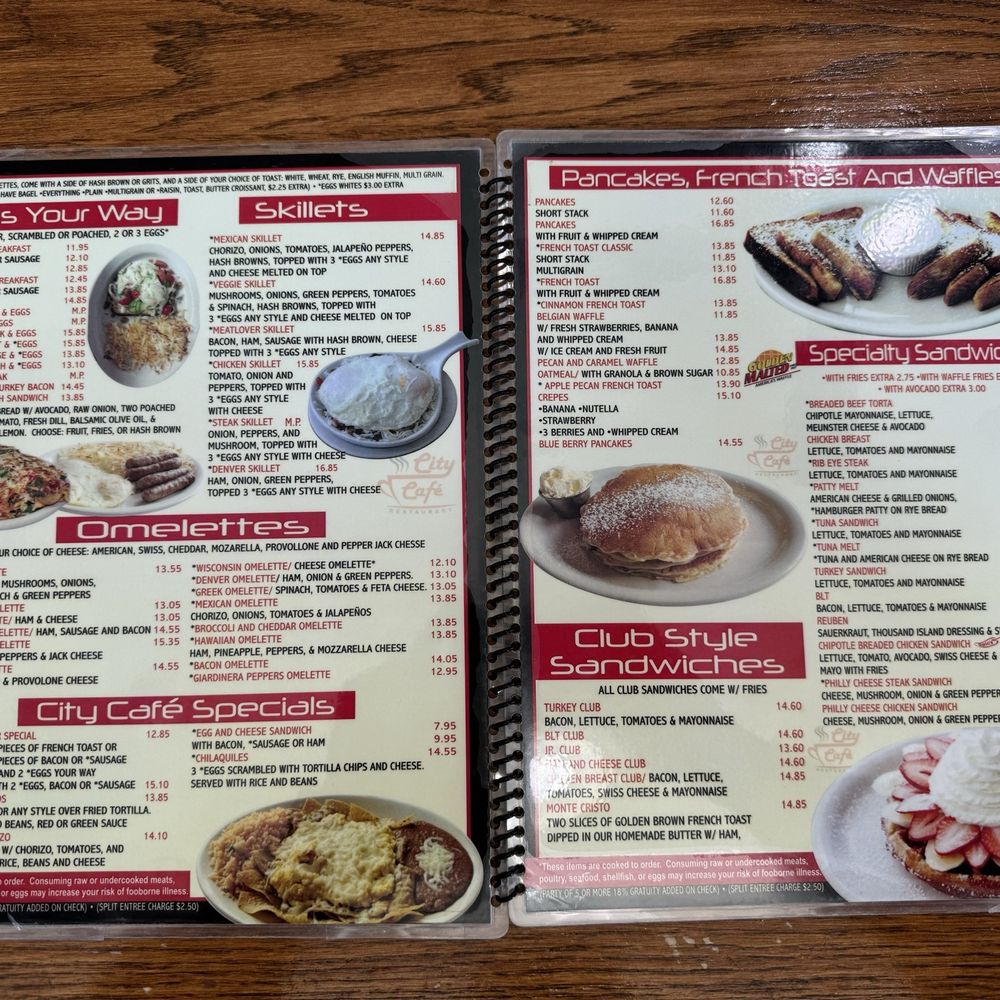 City Cafe - menu as of 05/16/24 - Breakfast & Brunch Near Me - Chicago, Illinois
