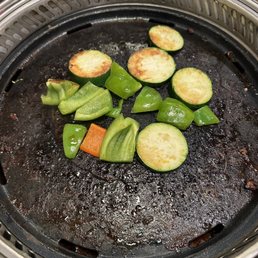 Bell peppers and zucchini for Korean BBQ