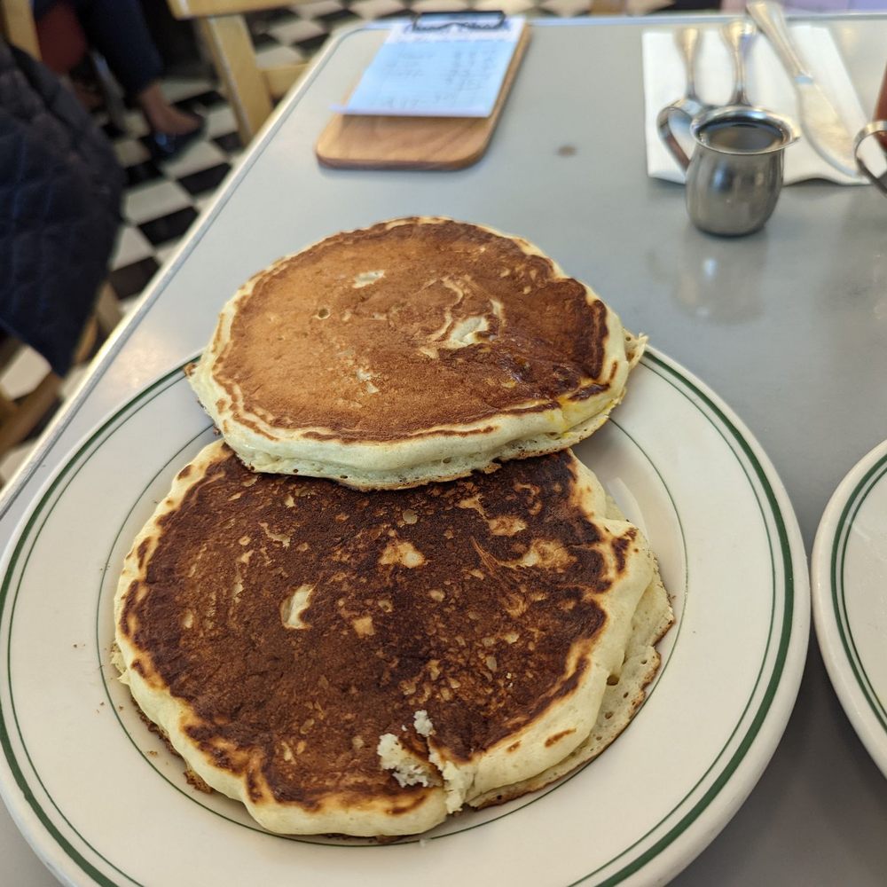 Oceanview Diner - You should've seen the other side of the second pancake. Yup, it was burned black too. - Sandwiches Near Me - Berkeley, California Oceanview Diner - You should've seen the other side of the second pancake. Yup, it was burned black too. - Sandwiches Near Me - Berkeley, California