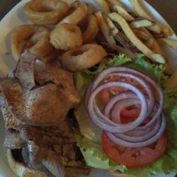 Pyrenees Cafe - Cold Pickled Tongue sandwich with onion rings and fries is yummy! - Basque Near Me - Bakersfield, California Pyrenees Cafe - Cold Pickled Tongue sandwich with onion rings and fries is yummy! - Basque Near Me - Bakersfield, California