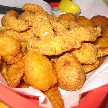 Feed Barn - Fish, fried corn nuggets, hush puppies & fries - New American Near Me - Bryan, Texas