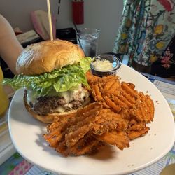 Amazing burger and sweet potato fries!!