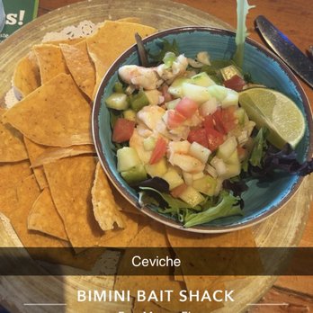 Bimini Bait Shack - Ceviche. overpriced at $20. The whole bottom of the bowl is lettuce and then there's the ceviche on top. - Seafood Near Me - Fort Myers, Florida Bimini Bait Shack - Ceviche. overpriced at $20. The whole bottom of the bowl is lettuce and then there's the ceviche on top. - Seafood Near Me - Fort Myers, Florida