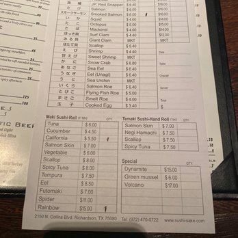 Sushi Sake - Sushi menu - Japanese Near Me - Richardson, Texas Sushi Sake - Sushi menu - Japanese Near Me - Richardson, Texas