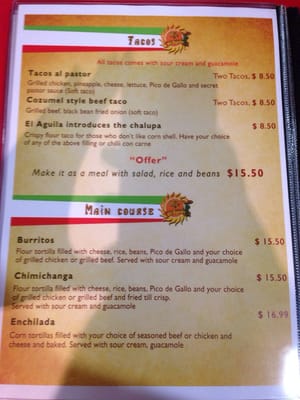 Menu photo 2 El Aguila Brisbane, QLD