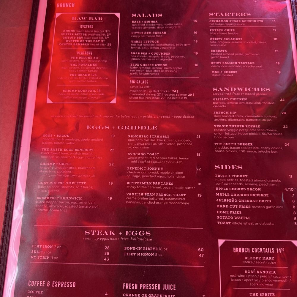 The Smith - Menu - New American Near Me - Washington, DC, District of Columbia