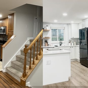 L&R Contractors - BEFORE & AFTER [kitchen + stairs] - General Contractors Near Me