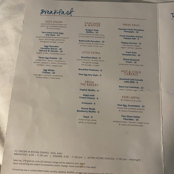 Turtle Bay In-Room Dining Service - Breakfast Menu - Bars Near Me - Kahuku, Hawaii Turtle Bay In-Room Dining Service - Breakfast Menu - Bars Near Me - Kahuku, Hawaii