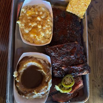 Dinosaur Bar-B-Que - Three meat plate - Barbeque Near Me - Rochester, New York Dinosaur Bar-B-Que - Three meat plate - Barbeque Near Me - Rochester, New York