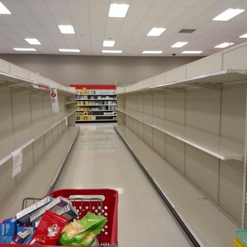 Target - shelves of paper towels emptied by hoarders during the covid-19 pandemic - Department Stores Near Me - Sunnyvale, California Target - shelves of paper towels emptied by hoarders during the covid-19 pandemic - Department Stores Near Me - Sunnyvale, California