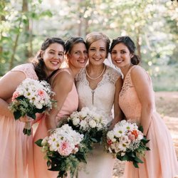 Abloom - September wedding at Thorpewood, simple and sweet flowers in the woods- by Abloom, Ltd Flowers and events- bride and bridesmaids- daisies