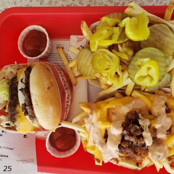 In-N-Out Burger - Double double, animal style fries, fries with grilled onions, hot peppers and pickles - Burgers Near Me - Denver, Colorado In-N-Out Burger - Double double, animal style fries, fries with grilled onions, hot peppers and pickles - Burgers Near Me - Denver, Colorado