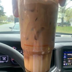 Dunkin' - Nothing mixed as you can see, the part that does look mixed is the cold foam that has gone down the coffee.
