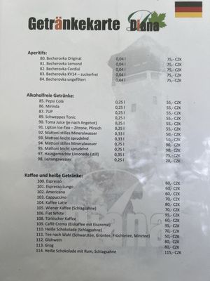 Menu photo 4 Diana Restaurace Karlovy Vary, KA
