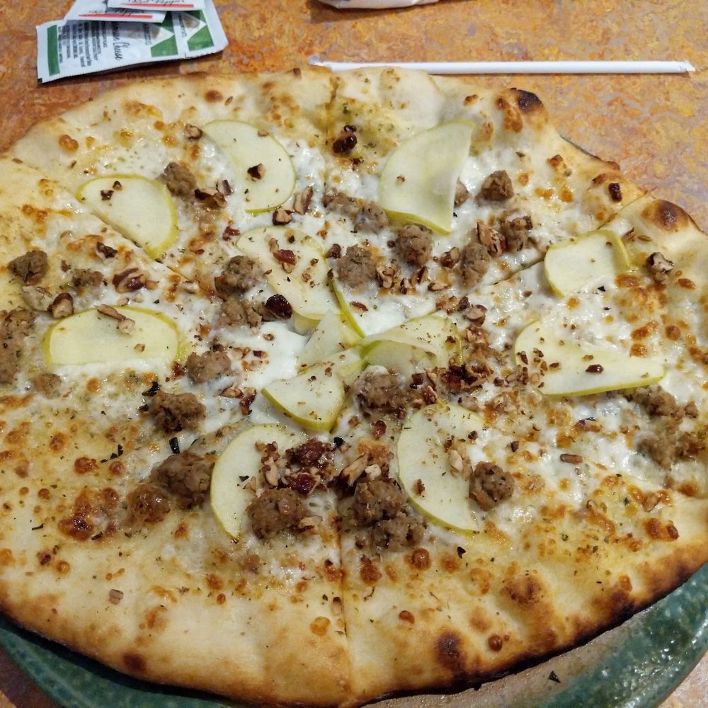 SPIN! Pizza - Sausage and apple pizza 12inch $14 - Pizza Near Me - Papillion, Nebraska SPIN! Pizza - Sausage and apple pizza 12inch $14 - Pizza Near Me - Papillion, Nebraska