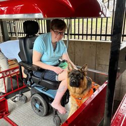 Pullen Park - Their train ride is accessible and accompanied my service dog