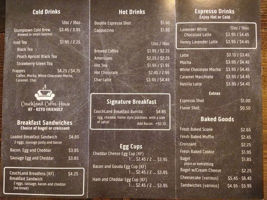 Menu photo 6 CouchLand Coffee House Wickliffe, OH