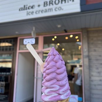 Alice + Brohm Ice Cream - Blackberry waffle cone - Ice Cream & Frozen Yogurt Near Me - Squamish, British Columbia Alice + Brohm Ice Cream - Blackberry waffle cone - Ice Cream & Frozen Yogurt Near Me - Squamish, British Columbia