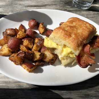 Plein Air Cafe & Eatery - Bacon Biscuit Sandwich - Cafes Near Me - Chicago, Illinois