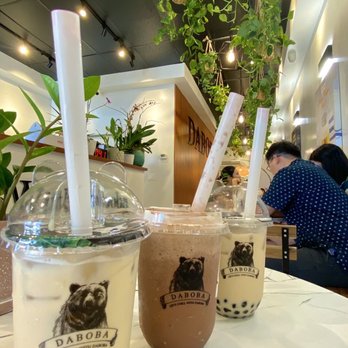 Daboba - Left: wintermelon mgt Mid: coco frappe Right- green mt - Bubble Tea Near Me - Santee, California Daboba - Left: wintermelon mgt Mid: coco frappe Right- green mt - Bubble Tea Near Me - Santee, California