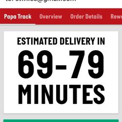 Papa Johns Pizza - Delivery Time for 3.9 miles away