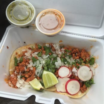 Taqueria Rositas - Chicken taco... Not bad for 4.5$ it was filling!!!!! - Food Trucks Near Me - Ames, Iowa Taqueria Rositas - Chicken taco... Not bad for 4.5$ it was filling!!!!! - Food Trucks Near Me - Ames, Iowa