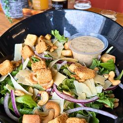 Wooden Hill Brewing - Caesar Salad 

Mixed Greens | Shaved Parmesan Cheese | House Rosemary Cashews |
Red Onion | Garlic Croutons | Caesar Dressing