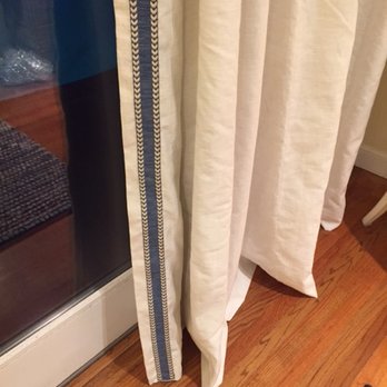 Annette's Alterations - Annette hemmed and sewed trim onto my Pottery Barn linen curtains with blackout liners. Don't mind the wrinkles! - Sewing & Alterations Near Me - Dublin, California Annette's Alterations - Annette hemmed and sewed trim onto my Pottery Barn linen curtains with blackout liners. Don't mind the wrinkles! - Sewing & Alterations Near Me - Dublin, California