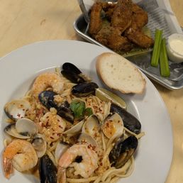 Top: lemon pepper wings  Bottom: Tom Yum pasta