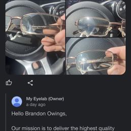 The glasses and response from the (owner) it's customer support I guess. The glasses and response from the (owner) it's customer support I guess.