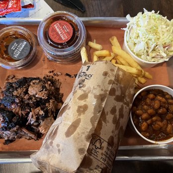 Smoque BBQ - Chopped brisket platter with slaw, fries, and baked beans. - Barbeque Near Me - Chicago, Illinois Smoque BBQ - Chopped brisket platter with slaw, fries, and baked beans. - Barbeque Near Me - Chicago, Illinois