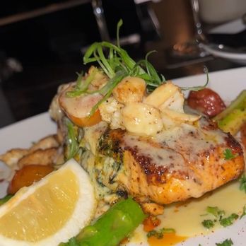 Winsome Prime - Spinach Stuffed Salmon - Steakhouses Near Me - Houston, Texas Winsome Prime - Spinach Stuffed Salmon - Steakhouses Near Me - Houston, Texas