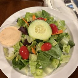 How salad with house Italian dressing. How salad with house Italian dressing.