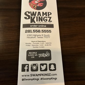 Swamp Kingz - To go menu - 1/2023 updated - Cajun/Creole Near Me - Houston, Texas Swamp Kingz - To go menu - 1/2023 updated - Cajun/Creole Near Me - Houston, Texas