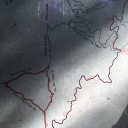 Loop in red: dog walking, biking, hiking.