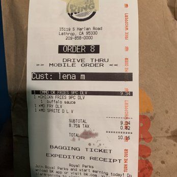 Burger King - Someone else's order - Burgers Near Me - Lathrop, California Burger King - Someone else's order - Burgers Near Me - Lathrop, California