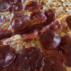 Domino's Pizza - Large New York Style, half cheese half pepperoni
