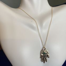 Mountain Metalworks - 14 K Gold Hamsa with AAA emerald