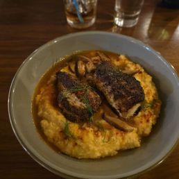 Blackened Grouper on Grits