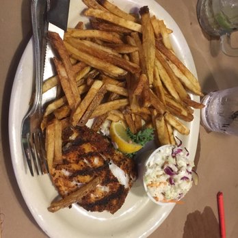 Pinchers - Black grouper, fries and coleslaw. - Seafood Near Me - Marco Island, Florida Pinchers - Black grouper, fries and coleslaw. - Seafood Near Me - Marco Island, Florida