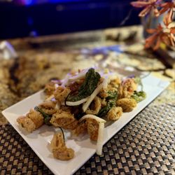 Hideaway Steakhouse - Delicious calamari with shishito peppers were tasty